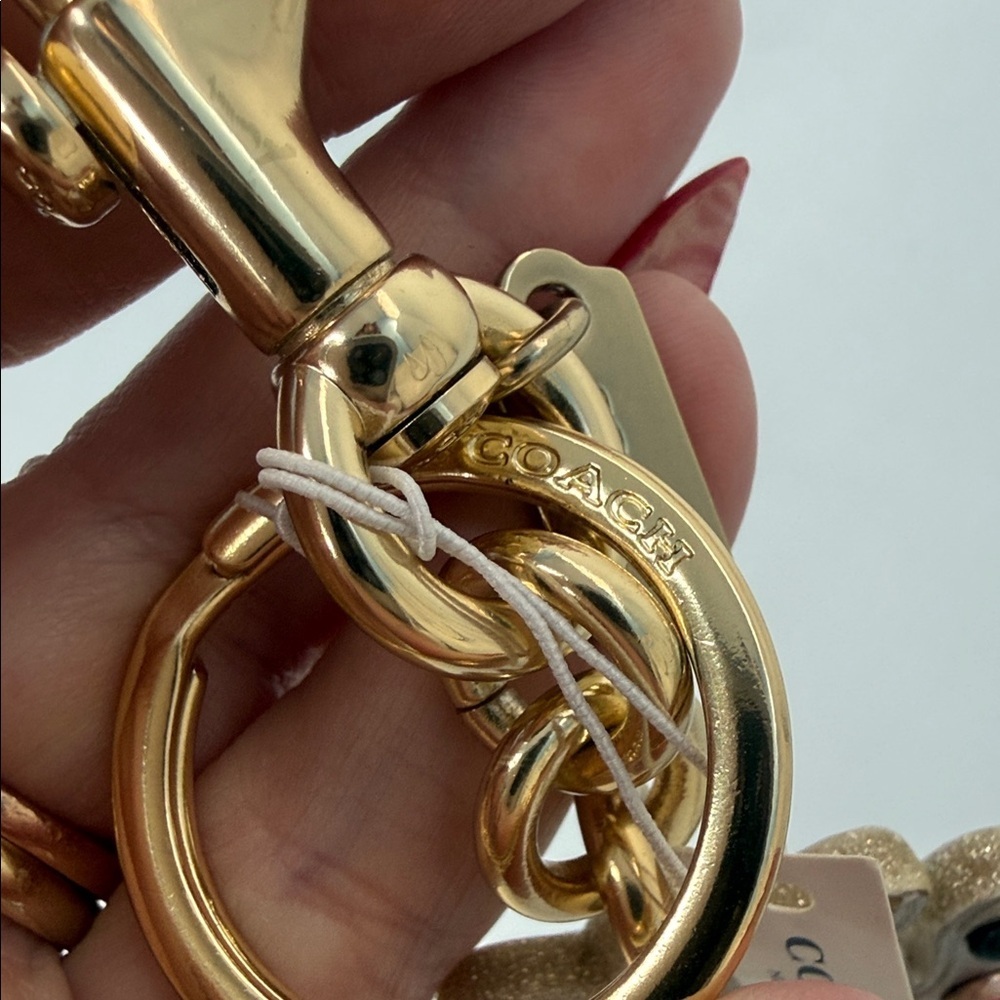 Coach Snowflake Bag Charm Rivet Stud Star Moon Keychain Gold Silver Holiday NWT - Picture 6 of 11